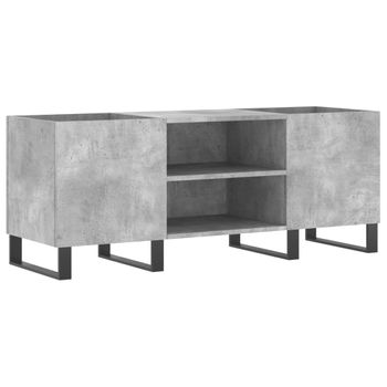 Mueble Discos Madera Contrachapada Gris Hormigón 121x38x48 Cm Vidaxl