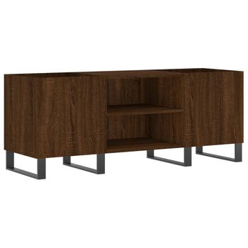 Mueble De Discos Madera Contrachapada Roble Marrón 121x38x48 Cm Vidaxl