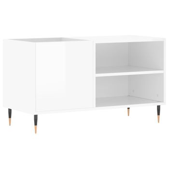 Mueble De Discos Madera De Ingeniería Blanco Brillo 85x38x48 Cm Vidaxl