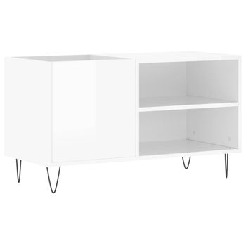 Mueble De Discos Madera De Ingeniería Blanco Brillo 85x38x48 Cm Vidaxl