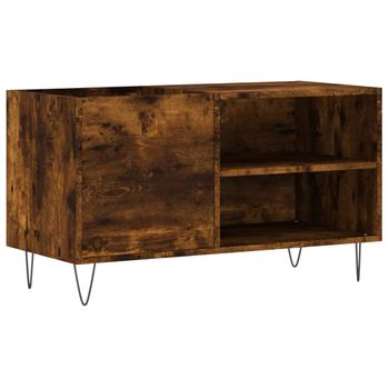 Mueble De Discos Madera De Ingeniería Roble Ahumado 85x38x48 Cm Vidaxl