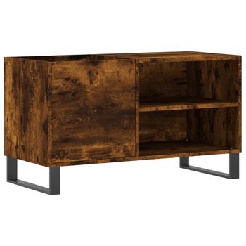 Mueble De Discos Madera De Ingeniería Roble Ahumado 85x38x48 Cm Vidaxl