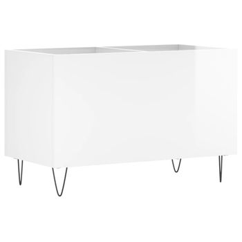 Mueble Discos Madera Contrachapada Blanco Brillo 74,5x38x48 Cm Vidaxl