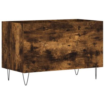 Mueble Discos Madera Contrachapada Roble Ahumado 74,5x38x48 Cm Vidaxl