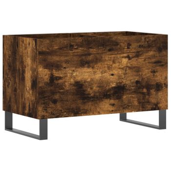 Mueble Discos Madera Contrachapada Roble Ahumado 74,5x38x48 Cm Vidaxl