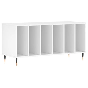 Mueble Para Discos Madera Contrachapada Blanco 100x38x48 Cm Vidaxl