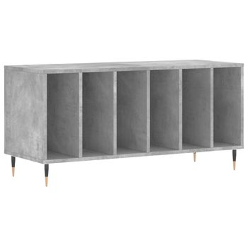 Mueble Discos Madera Contrachapada Gris Hormigón 100x38x48 Cm Vidaxl