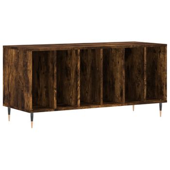 Mueble Discos Madera Contrachapada Roble Ahumado 100x38x48 Cm Vidaxl