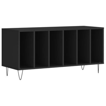 Mueble Para Discos Madera Contrachapada Negro 100x38x48 Cm Vidaxl