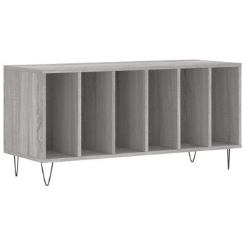 Mueble Para Discos Madera Contrachapada Gris Sonoma 100x38x48cm Vidaxl