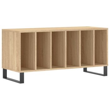 Mueble Discos Madera Contrachapada Roble Sonoma 100x38x48 Cm Vidaxl