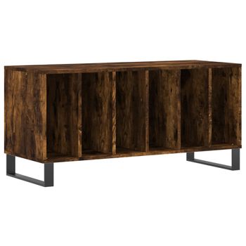 Mueble Discos Madera Contrachapada Roble Ahumado 100x38x48 Cm Vidaxl