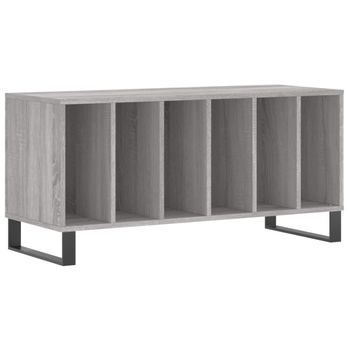 Mueble Para Discos Madera Contrachapada Gris Sonoma 100x38x48cm Vidaxl