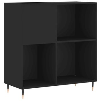 Mueble Para Discos Madera Contrachapada Negro 84,5x38x89 Cm Vidaxl