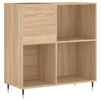 Mueble Discos Madera Contrachapada Roble Sonoma 84,5x38x89 Cm Vidaxl