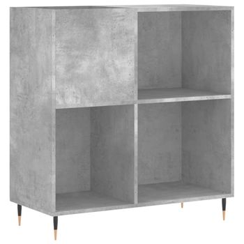 Mueble Discos Madera Contrachapada Gris Hormigón 84,5x38x89 Cm Vidaxl