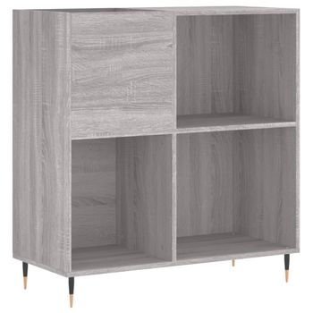 Mueble Discos Madera Contrachapada Gris Sonoma 84,5x38x89 Cm Vidaxl