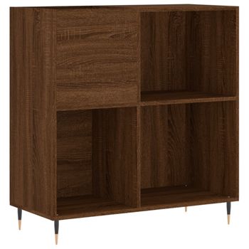 Mueble Discos Madera Contrachapada Roble Marrón 84,5x38x89 Cm Vidaxl