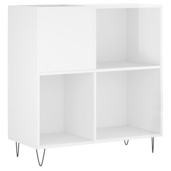 Mueble Discos Madera Contrachapada Blanco Brillo 84,5x38x89 Cm Vidaxl