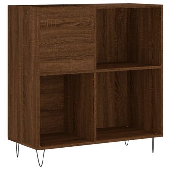 Mueble Discos Madera Contrachapada Roble Marrón 84,5x38x89 Cm Vidaxl