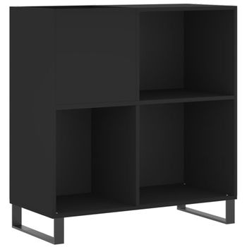 Mueble Para Discos Madera Contrachapada Negro 84,5x38x89 Cm Vidaxl