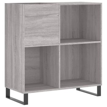 Mueble Discos Madera Contrachapada Gris Sonoma 84,5x38x89 Cm Vidaxl