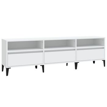 Mueble De Tv Madera Contrachapada Blanco 150x30x44,5 Cm Vidaxl
