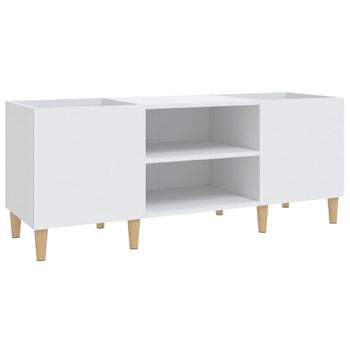 Mueble Para Discos Madera Contrachapada Blanco 121x38x48 Cm Vidaxl