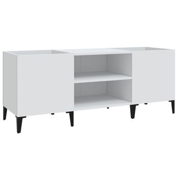 Mueble Para Discos Madera Contrachapada Blanco 121x38x48 Cm Vidaxl