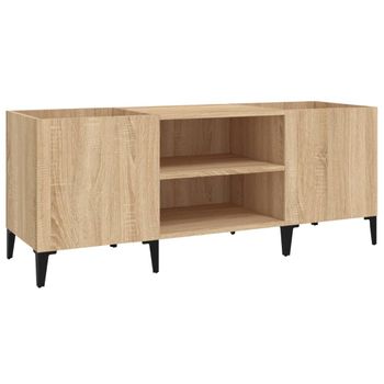 Mueble Discos Madera Contrachapada Roble Sonoma 121x38x48 Cm Vidaxl