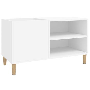 Mueble Para Discos Madera Contrachapada Blanco 84,5x38x48 Cm Vidaxl