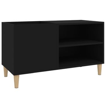 Mueble Para Discos Madera Contrachapada Negro 84,5x38x48 Cm Vidaxl