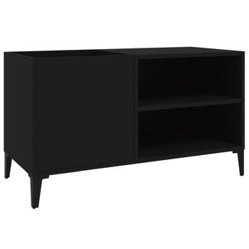 Mueble Para Discos Madera Contrachapada Negro 84,5x38x48 Cm Vidaxl