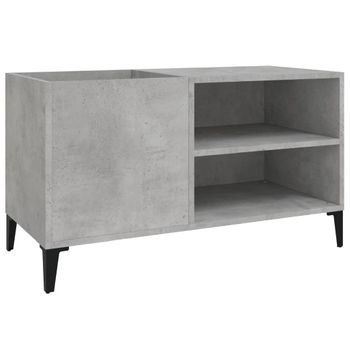 Mueble Discos Madera Contrachapada Gris Hormigón 84,5x38x48 Cm Vidaxl