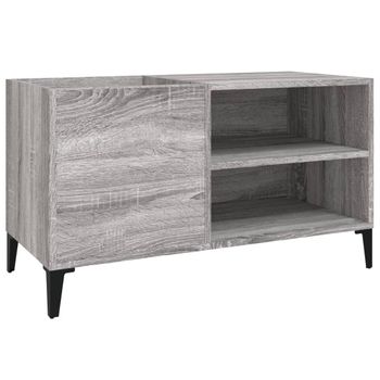 Mueble Discos Madera Contrachapada Gris Sonoma 84,5x38x48 Cm Vidaxl