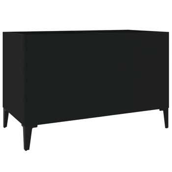 Mueble Para Discos Madera Contrachapada Negro 74,5x38x48 Cm Vidaxl