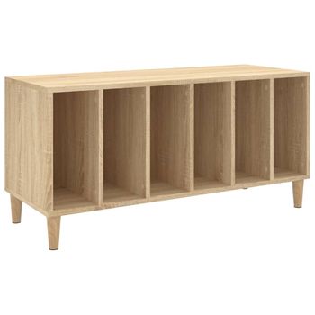 Mueble Discos Madera Contrachapada Roble Sonoma 100x38x48 Cm Vidaxl