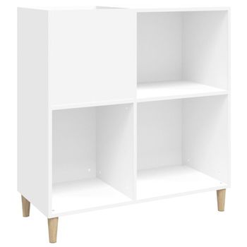 Mueble Para Discos Madera Contrachapada Blanco 84,5x38x89 Cm Vidaxl