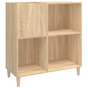 Mueble Discos Madera Contrachapada Roble Sonoma 84,5x38x89 Cm Vidaxl