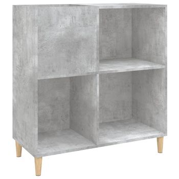 Mueble Discos Madera Contrachapada Gris Hormigón 84,5x38x89 Cm Vidaxl