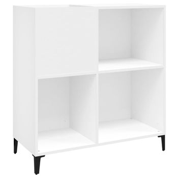 Mueble Para Discos Madera Contrachapada Blanco 84,5x38x89 Cm Vidaxl