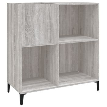 Mueble Discos Madera Contrachapada Gris Sonoma 84,5x38x89 Cm Vidaxl