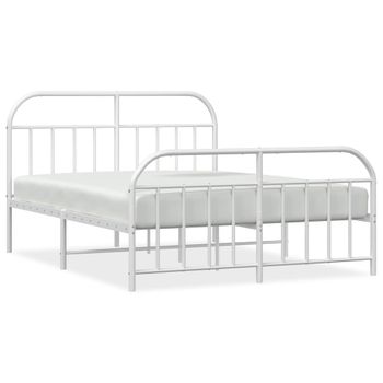 Estructura de cama de 160x200 cm fabricada en metal y madera contrachapada  color gris VidaXL