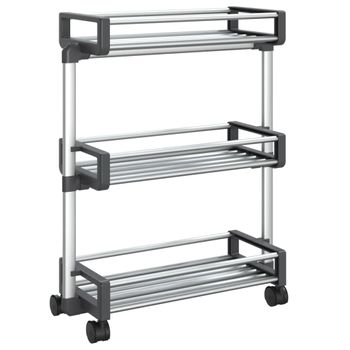 VidaXL Organizador para debajo de fregadero aluminio 34x12x26 cm