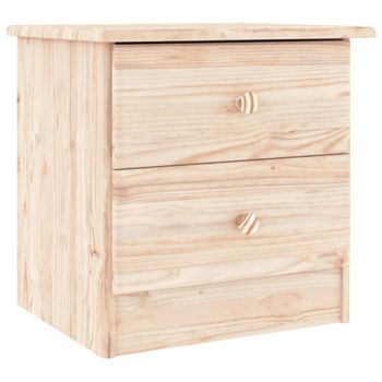 Mesita De Noche Alta Madera Maciza De Pino 41x35x41 Cm Vidaxl