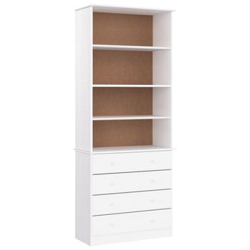 Librería Con Cajones Alta Madera De Pino Blanco 77x35x186,5 Cm Vidaxl