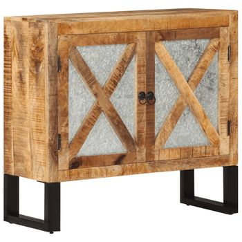 Aparador De Madera Maciza De Mango Y Metal 80x30x71 Cm Vidaxl