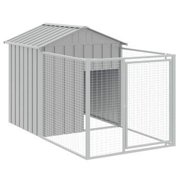 Caseta Perros Corral Acero Galvanizado Gris Claro 117x201x123cm Vidaxl