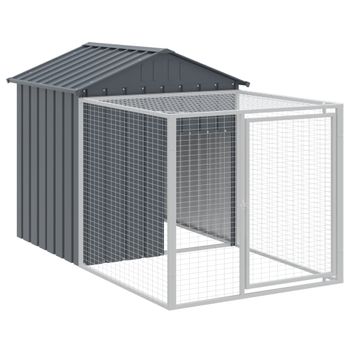 Jaula Gallinas Con Corral Acero Galvanizado Gris 117x201x123 Cm Vidaxl