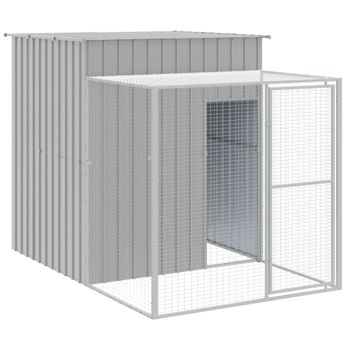 Gallinero Con Caja Nido De Madera De Pino 196x76x97cm-pawhut. Gris